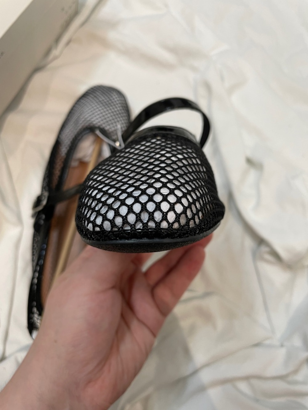 •A NEW DAY• “Issa” Mesh Mary Jane Ballet Flats - Jet Black // NIB - Picture 9 of 16